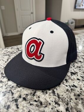 New Era Atlanta Braves 'a' Logo Baseball Cap - White & Navy